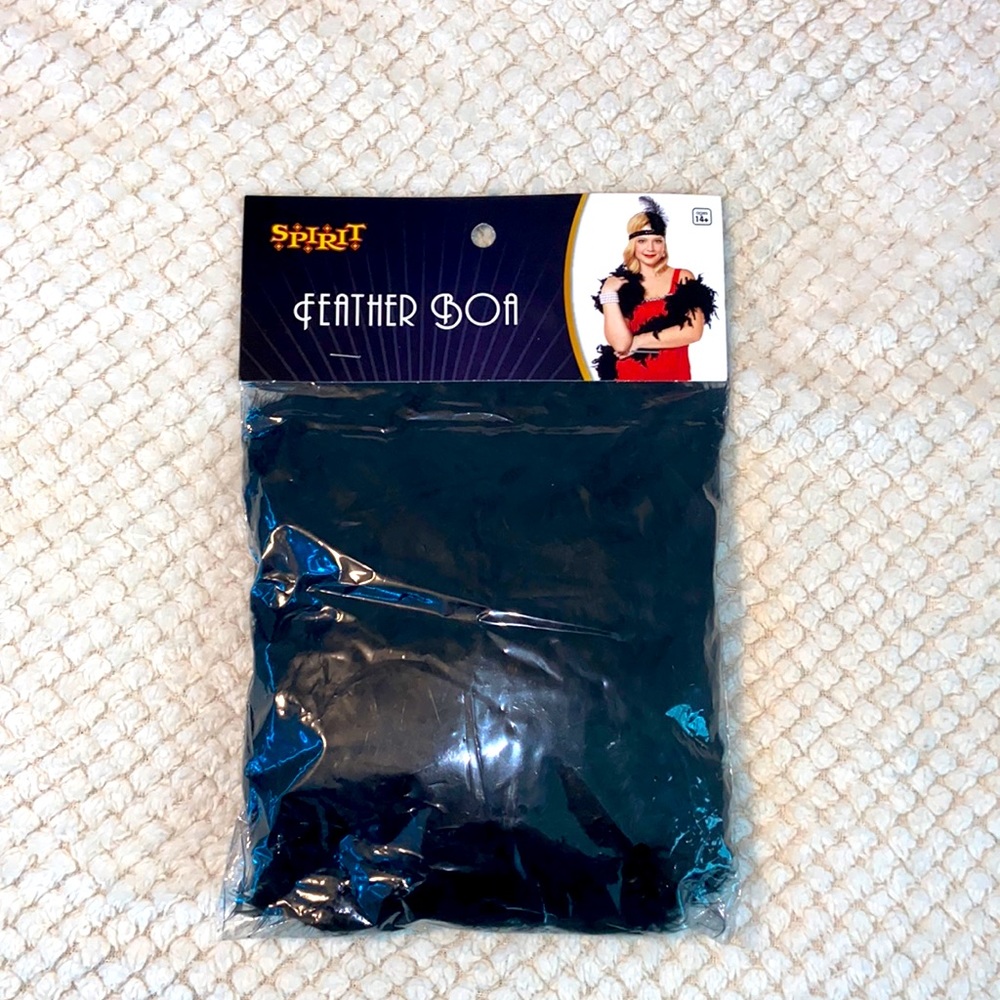 NWT Spirit Black Feather Boa